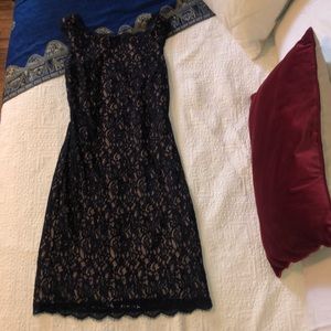 Adrianna Papell lace dark blue dress